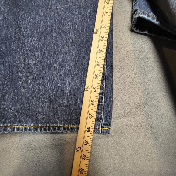 Gap 1969 Jeans Mens 35x30 Blue Relaxed Straight Leg Distressed Denim - Picture 7 of 10